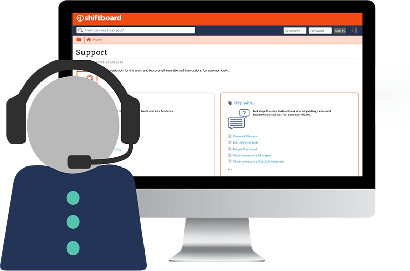 Customer support shiftboard