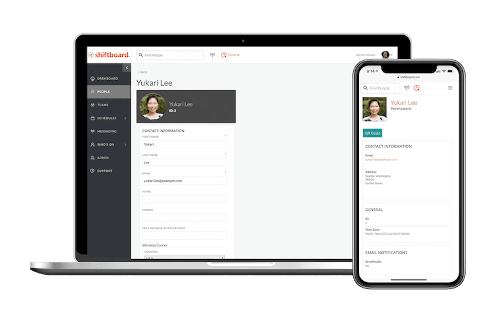 Employee profile in Shiftboard Employee profile in Shiftboard