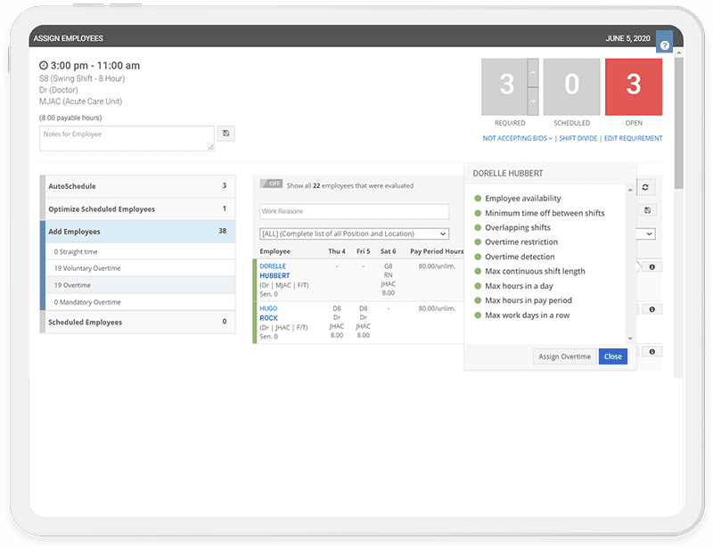 SchedulePro overview screen