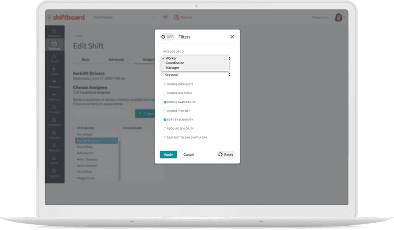 Scheduling potential assignee