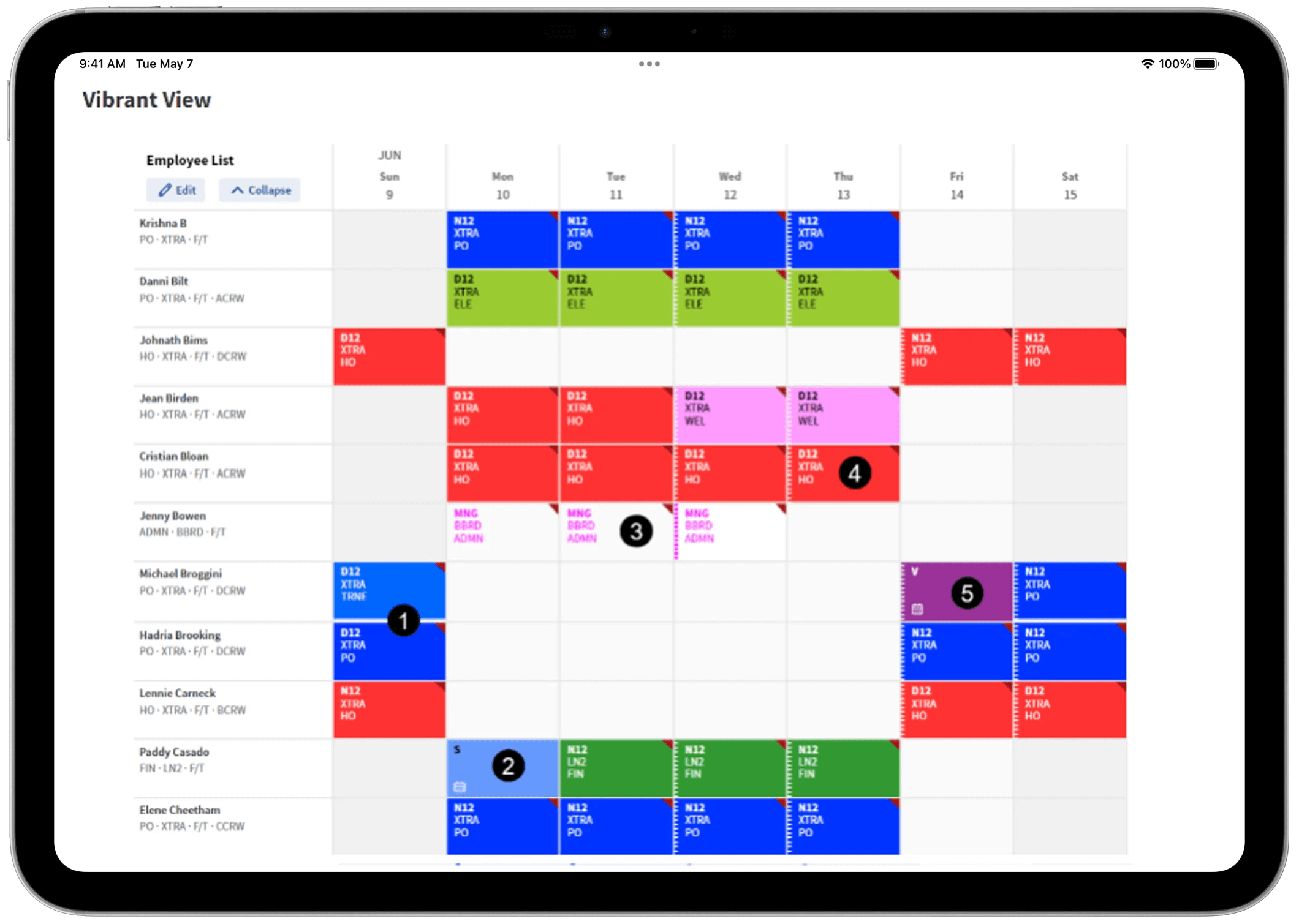 New Color Display Options for Employee Schedules