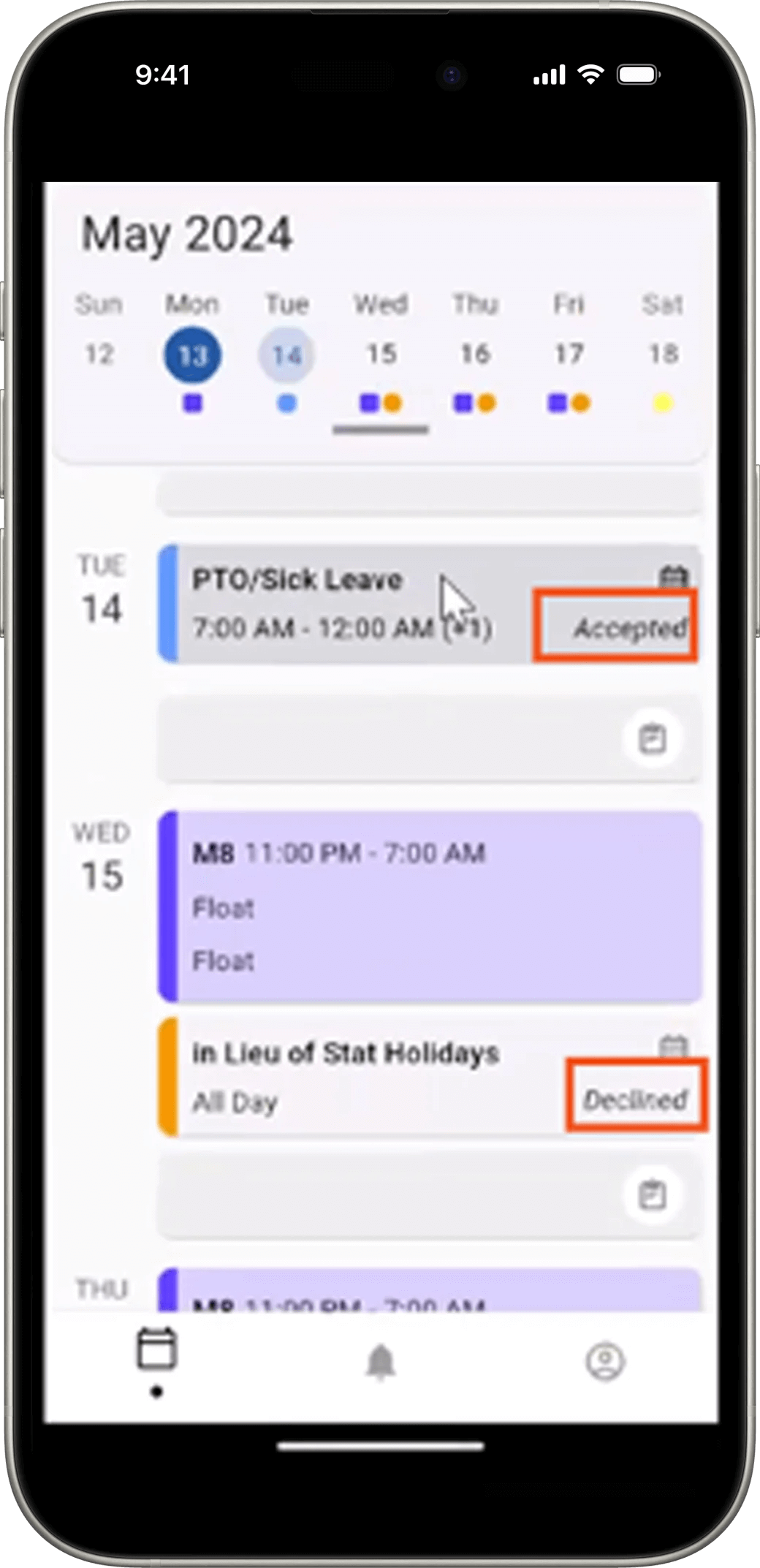 View Rejected Leave Requests with Manager Comments on Mobile